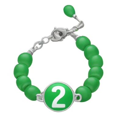 Green bracelet that says 27 on it sticker