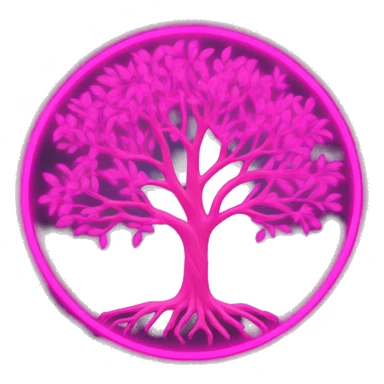 neon pink tree of life sticker