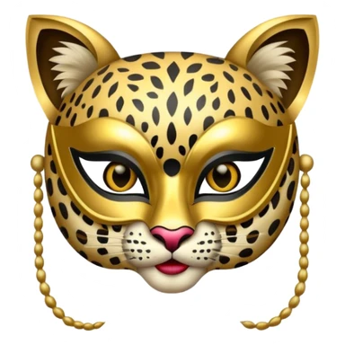 leopard with glamorous masquerade mask sticker