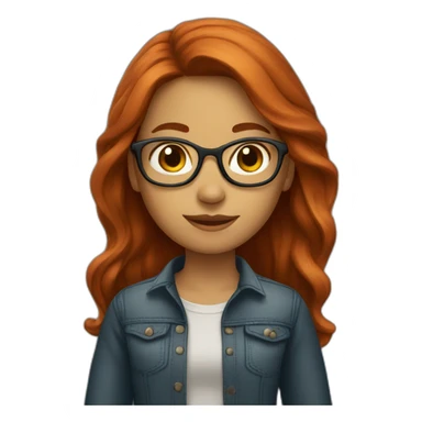 Girl-with-long-hair-red-head-eyes-brown-wearing-glasses sticker