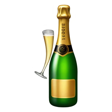 Champagne bottle pipping sticker