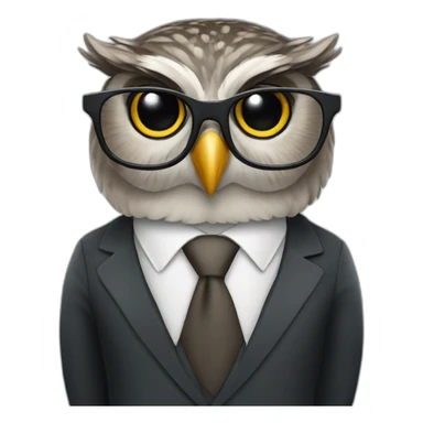 owl with glasses in business suit sticker