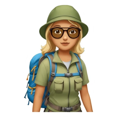 woman hiking in the woods in the sunshine sticker