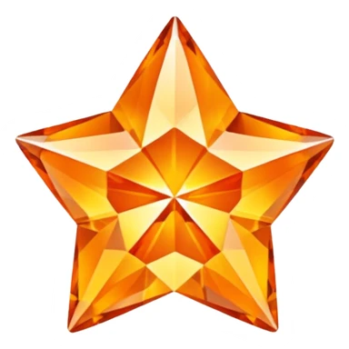 orange diamond in the shape of a five-pointed star sticker