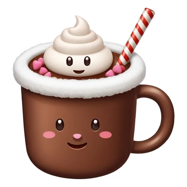 cup of hot cocoa with some marshmallow sticker