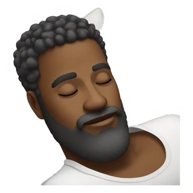 attractive black man with beard sleeping on white pillow  sticker