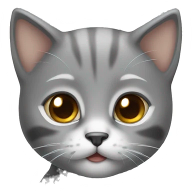 Gray kitten with light brown eyes sticker