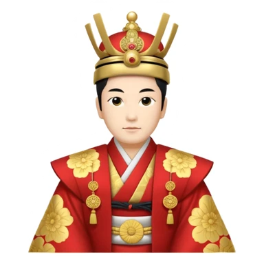 Japanese emperor, Edo period, wearing ceremonial ho and kanmuri, regal pose sticker