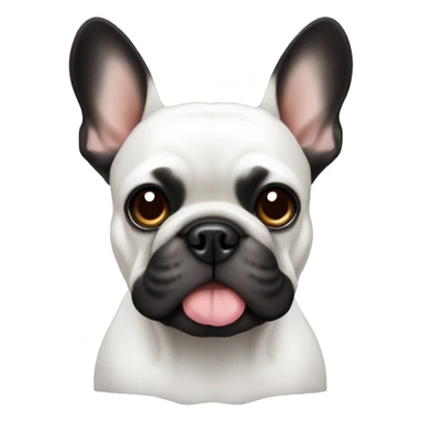 black french bulldog with white chest and brown eyes sticker