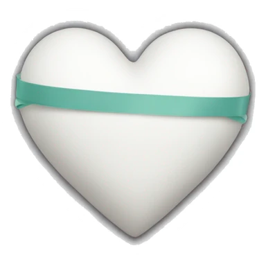 White heart with a ribbon sticker