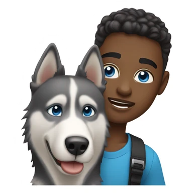 boys with Husky blues eyes selfie sticker