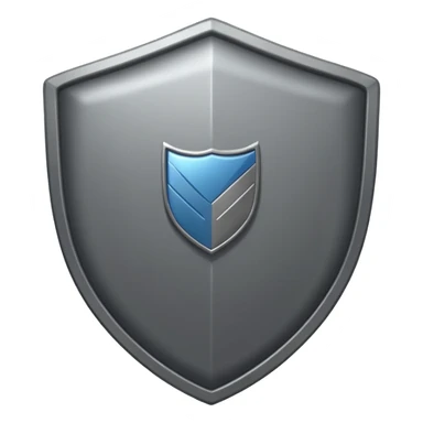 Steel gray shield with bicep flex icon sticker