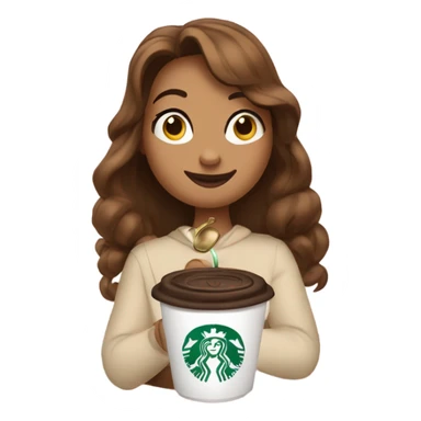 Bell from beauty and the beast in comfortable clothes with Starbucks coffee sticker