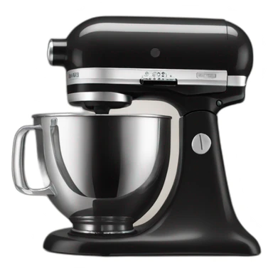Black Stand mixer with clear glass bowl sticker