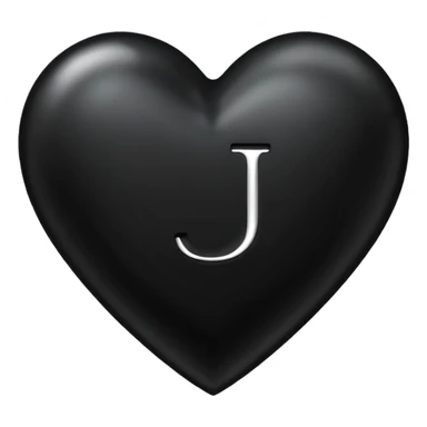 A black heart with the letter "J" in the middle sticker