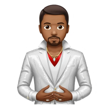 Keith Sweat, R&B Singer (b.1961) with dark brown hair, white sequin outfit sticker