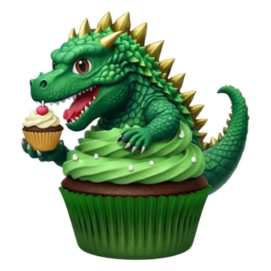 Godzilla eating a cupcake sticker