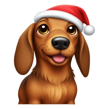 Long haired wiener dog with Santa hat sticker