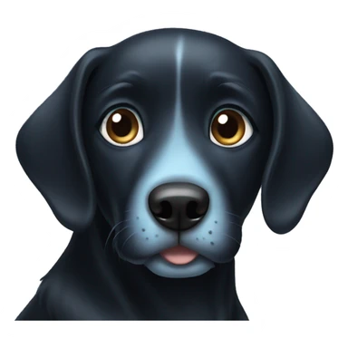 Black dog with light blue eyes sticker
