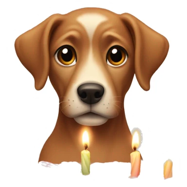 Dog blowing out candles  sticker