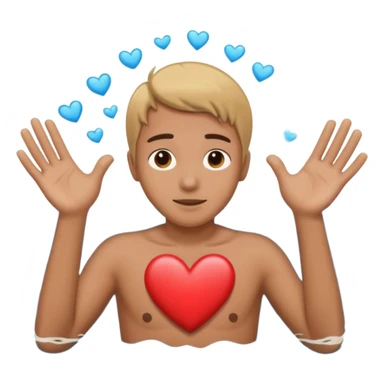 Persong drowning in the ocean and creting a heart with his hands sticker