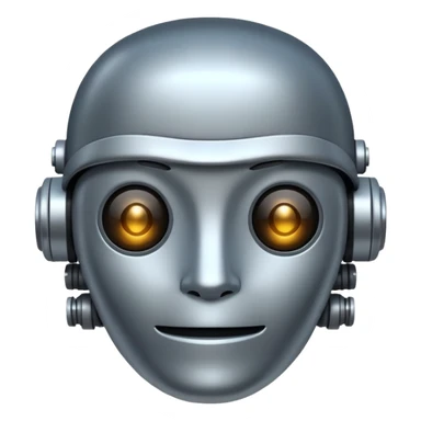 AI emoji with robot face and 'AI' text, playful style sticker