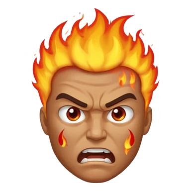 burning angry man sticker