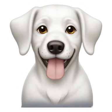 White dog with black spots on the ears, brown eyes sticker