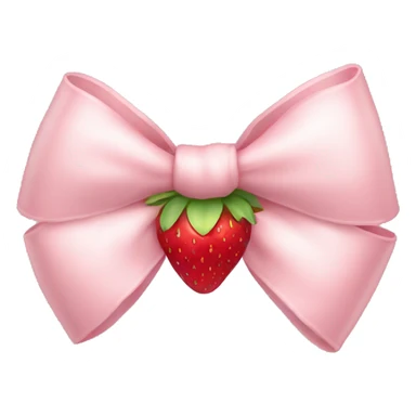 pale pink bow with strawberry in the middle sticker
