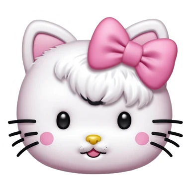 hello kitty rosto menos realista com laço rosa sticker