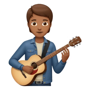 man holding guitar sticker