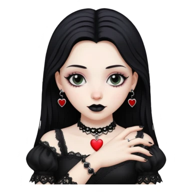goth themed heart with a black lace bracelet sticker