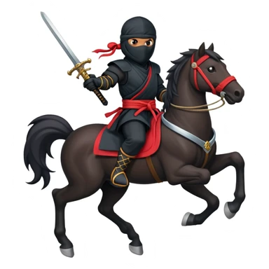 Ninja ride on horse and hold sword sticker