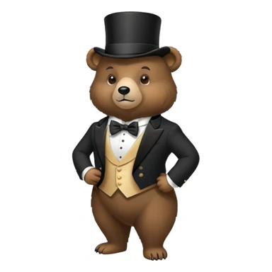 bear in a tux and top hat  sticker
