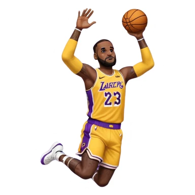 lebron james in lakers jersey dunking sticker