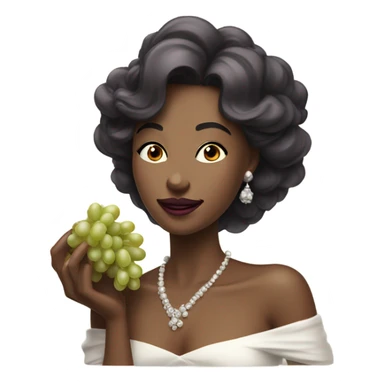 woman eating grapes like royalty sticker