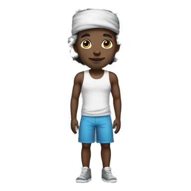 full body black afro guy with headband sticker