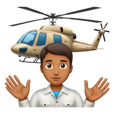 Helicopter hands sticker