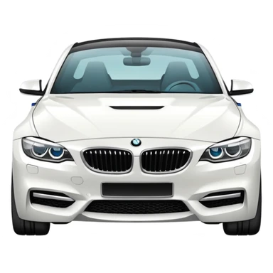 fancy white BMW car driving towards right side sticker