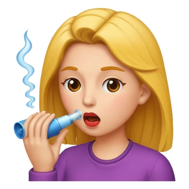 woman blowing sticker