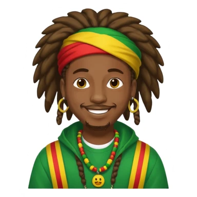 Rapper rasta hair sticker