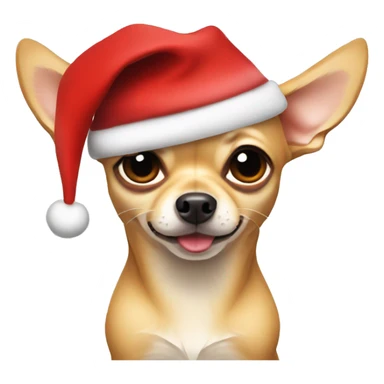 Tan chihuahua with santa hat sticker