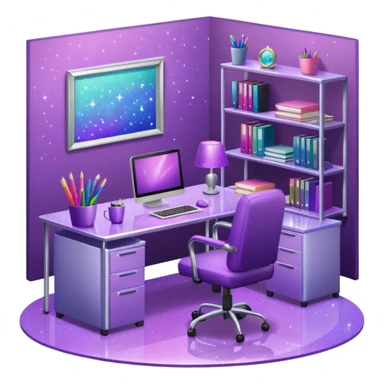 Purple Glitter office sticker