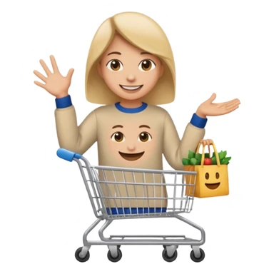 finger tapping a shopping cart, symbolizing e-commerce purchase emoji sticker