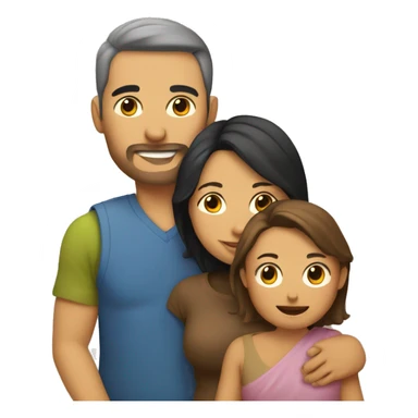 Una madre y un padre con su hijo sticker