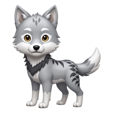 Toony Chibi Cute Ginga Nagareboshi Gin/Silver Fang the wolf (full body) (feral) (4 legs) (canine) sticker