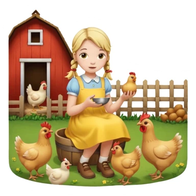 Girl feeding chickens – Pigtails, yellow dress



 sticker