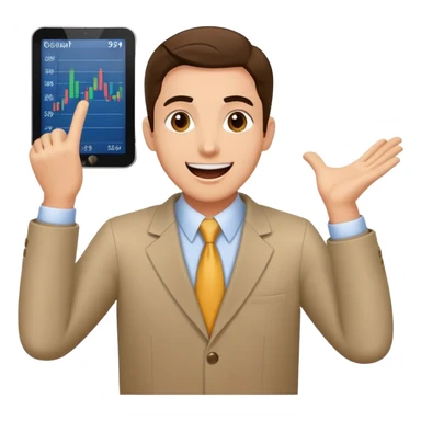 risky stock trader with excited expression, color #0BD794 sticker