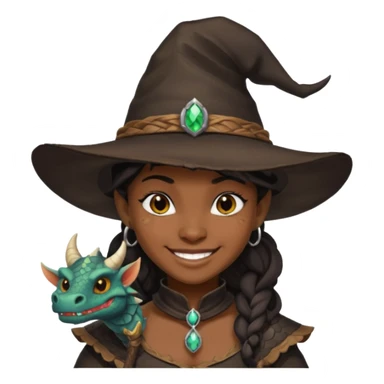 i want a dragonborn black witch cowboy hat and smirk smile sticker
