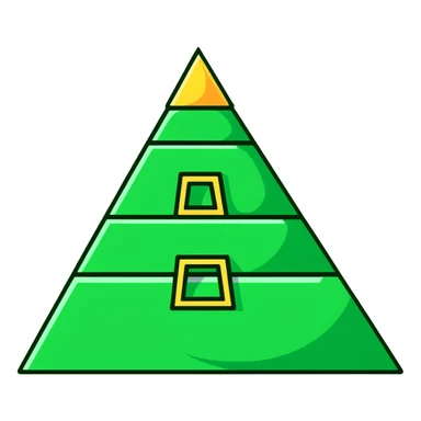 Maya pyramid symbol - inbox overflow, precise geometric lines, ONLY white and deep green colors, no other colors, flat design, hieroglyphic style sticker